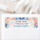 Romantische strikken en bloemen etiket (Insitu)