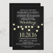 Romantische string lichten krijtbord bruiloft uitn kaart (Voorkant / Achterkant)