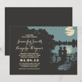 Romantische string lichten outdoor bruiloft uitnod kaart (Voorkant / Achterkant)