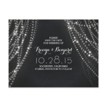 Romantische String Lights krijtbord Bewaar de datu