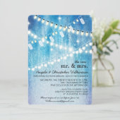 Romantische String Lights Post Huwelijksuitnodigin Kaart (Staand voorkant)