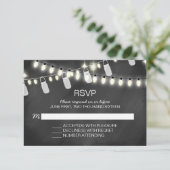 Romantische String Lights RSVP-kaarten RSVP Kaartje (Staand voorkant)
