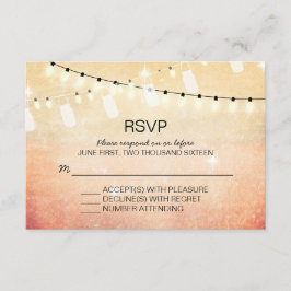 Romantische String Lights RSVP-kaarten RSVP Kaartje