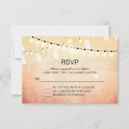 Romantische String Lights RSVP-kaarten RSVP Kaartje
