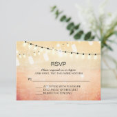 Romantische String Lights RSVP-kaarten RSVP Kaartje (Staand voorkant)