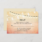 Romantische String Lights RSVP-kaarten RSVP Kaartje (Voorkant / Achterkant)