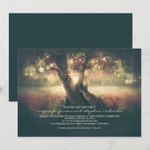 Romantische String Lights Tree - Carved Heart Wedd Kaart (Voorkant / Achterkant)