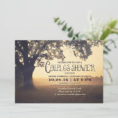 Romantische  String Lights Tree Couples Douche Kaart (Staand voorkant)