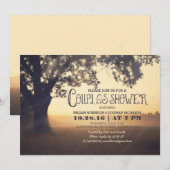 Romantische  String Lights Tree Couples Douche Kaart (Voorkant / Achterkant)