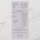 Romantische Stroll Monogram Grijs Huwelijksprogram Programmakaart (Achterkant)