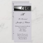 Romantische Stroll Monogram Grijs Huwelijksprogram Programmakaart (Voorkant / Achterkant)