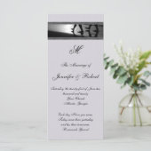 Romantische Stroll Monogram Grijs Huwelijksprogram Programmakaart (Staand voorkant)