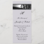 Romantische Stroll Monogram Grijs Huwelijksprogram Programmakaart (Voorkant)
