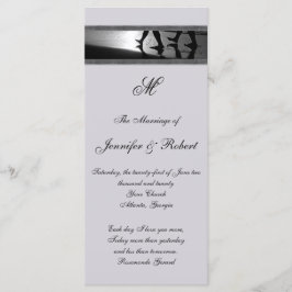 Romantische Stroll Monogram Grijs Huwelijksprogram Programmakaart