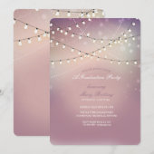 Romantische Strung Lights Afstudeerfeest uitnodigi Kaart (Voorkant / Achterkant)