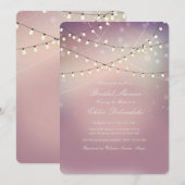 Romantische Strung Lights Bruids Douche Uitnodigin Kaart (Voorkant / Achterkant)