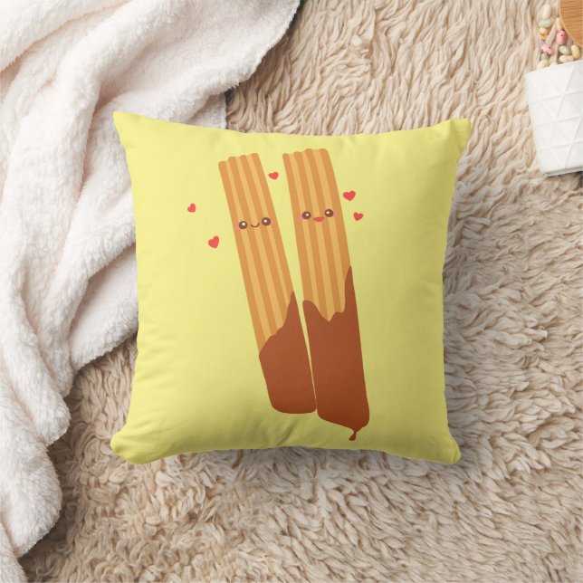 Romantische suikerachtige Spaanse churros met choc Kussen (Deken)