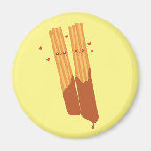 Romantische suikerachtige Spaanse churros met choc Magneet (Voorkant)