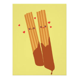 Romantische suikerachtige Spaanse churros met choc Perfect Poster