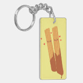 Romantische suikerachtige Spaanse churros met choc Sleutelhanger (Voorkant Links)