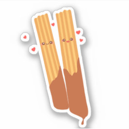 Romantische suikerachtige Spaanse churros met choc Sticker