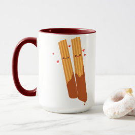 Romantische suikerachtige Spaanse Churros Mok