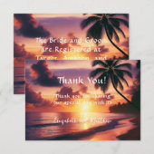 Romantische Sunset Beach bruiloft Bedankkaart (Voorkant / Achterkant)