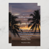 Romantische Sunset Beach bruiloft Kaart (Voorkant / Achterkant)