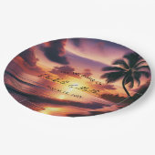 Romantische Sunset Beach bruiloft Papieren Bordje (Gekanteld)