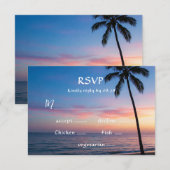 Romantische Sunset Beach bruiloft RSVP kaarten Kaartje (Voorkant / Achterkant)