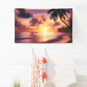 Romantische Sunset Beach bruiloft Spandoek (Insitu)