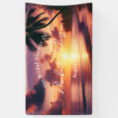 Romantische Sunset Beach bruiloft Spandoek (Verticaal)