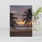 Romantische Sunset Beach Brunch & Bubbly Kaart (Staand voorkant)