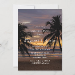 Romantische Sunset Beach Engagement Party Kaart