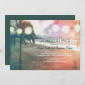 Romantische Sunset Beach Lantaarns verlovingsfeest Kaart (Voorkant / Achterkant)