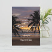 Romantische Sunset Beach Trouwdouche Kaart (Staand voorkant)