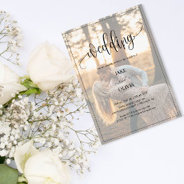 Romantische Sunset Elegant 2 foto bruiloft Kaart