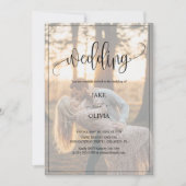 Romantische Sunset Elegant 2 foto bruiloft Kaart (Voorkant)