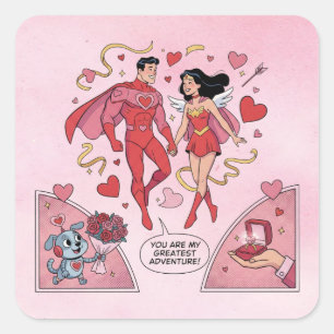 Romantische Superhelden Koppel Sticker