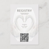 Romantische Swan Wedding QR Code Enclosure Kaart (Voorkant)