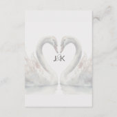 Romantische Swan Wedding QR Code Enclosure Kaart (Achterkant)
