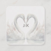 Romantische Swan Wedding QR Code RSVP behuizing Informatiekaartje (Achterkant)