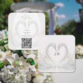 Romantische Swan Wedding QR Code RSVP behuizing Informatiekaartje