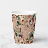 Romantische Sweet 16 | Stofachtige perzik bloemige Papieren Bekers (Rechts)