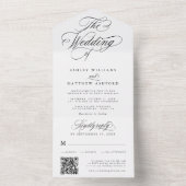 Romantische swirly kalligrafie bruiloft all in one uitnodiging (Binnen)