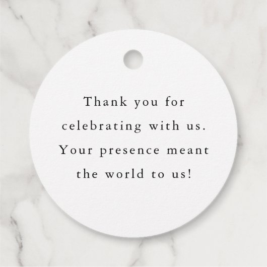 Romantische swirly kalligrafie bruiloft dank u bedankjes labels (Achterkant)