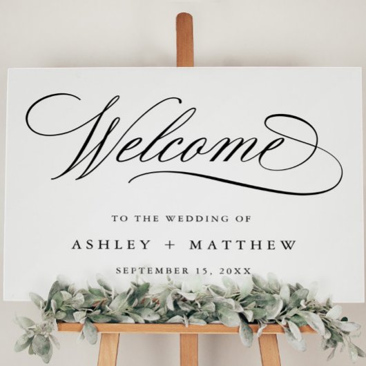 Romantische Swirly kalligrafie bruiloft welkom tek Poster