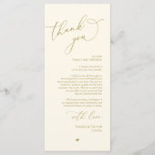 Romantische tafelsetting voor de bruiloft bedankka programmakaart (Voorkant)
