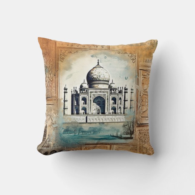  romantische Taj Mahal Kussen (Voorkant)