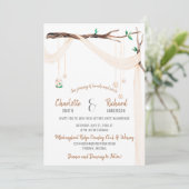 Romantische tak met Drape en Mason Jar Lights Kaart (Staand voorkant)